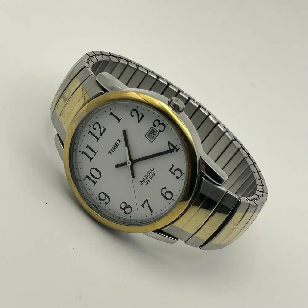 Timex Two-tone Easy Reader Men’s Watch Working New Battery